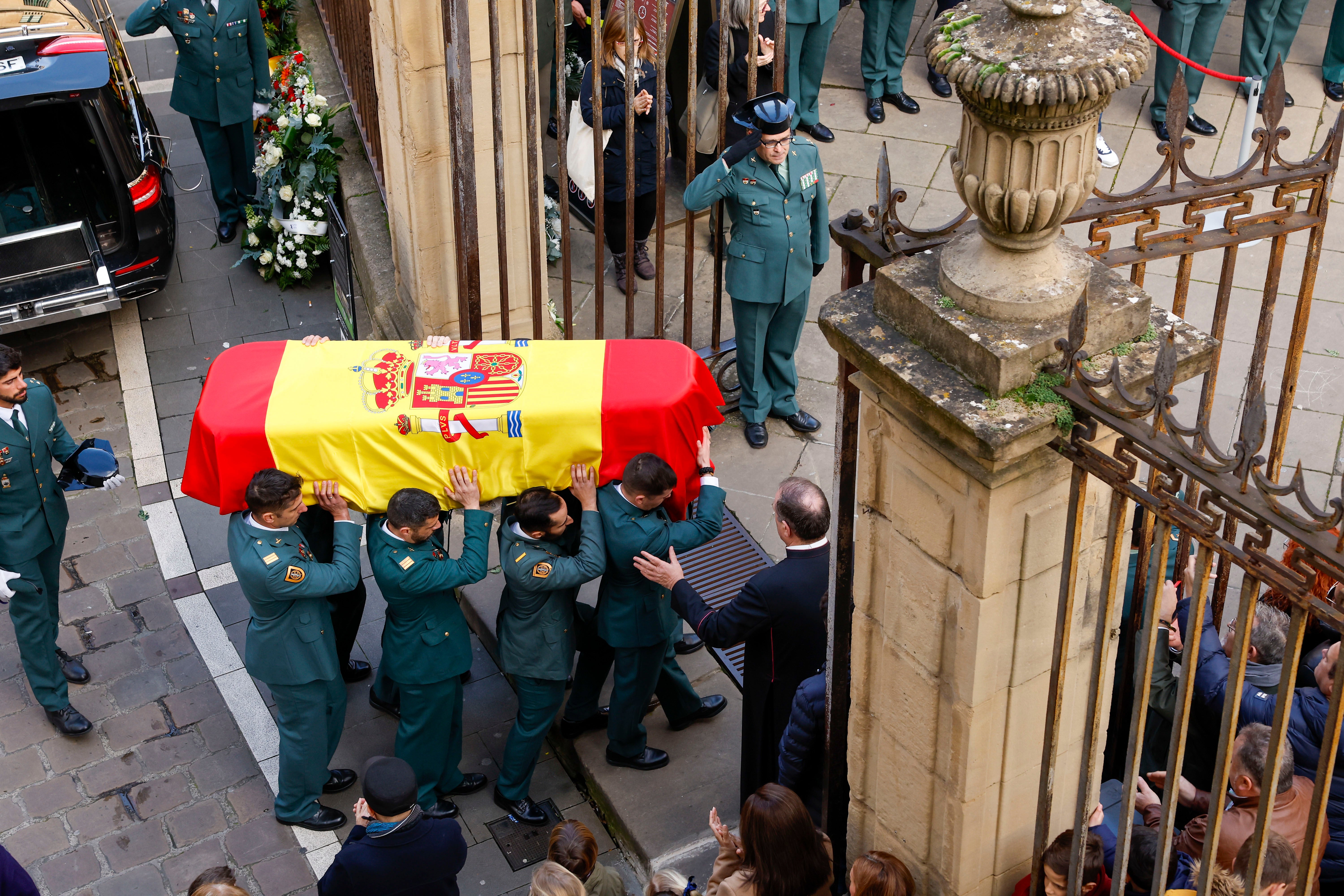 Funeral celebrado este domingo en Pamplona en memoria del guardia civil David Pérez Carracedo, fallecido este viernes en Barbate (Cádiz)