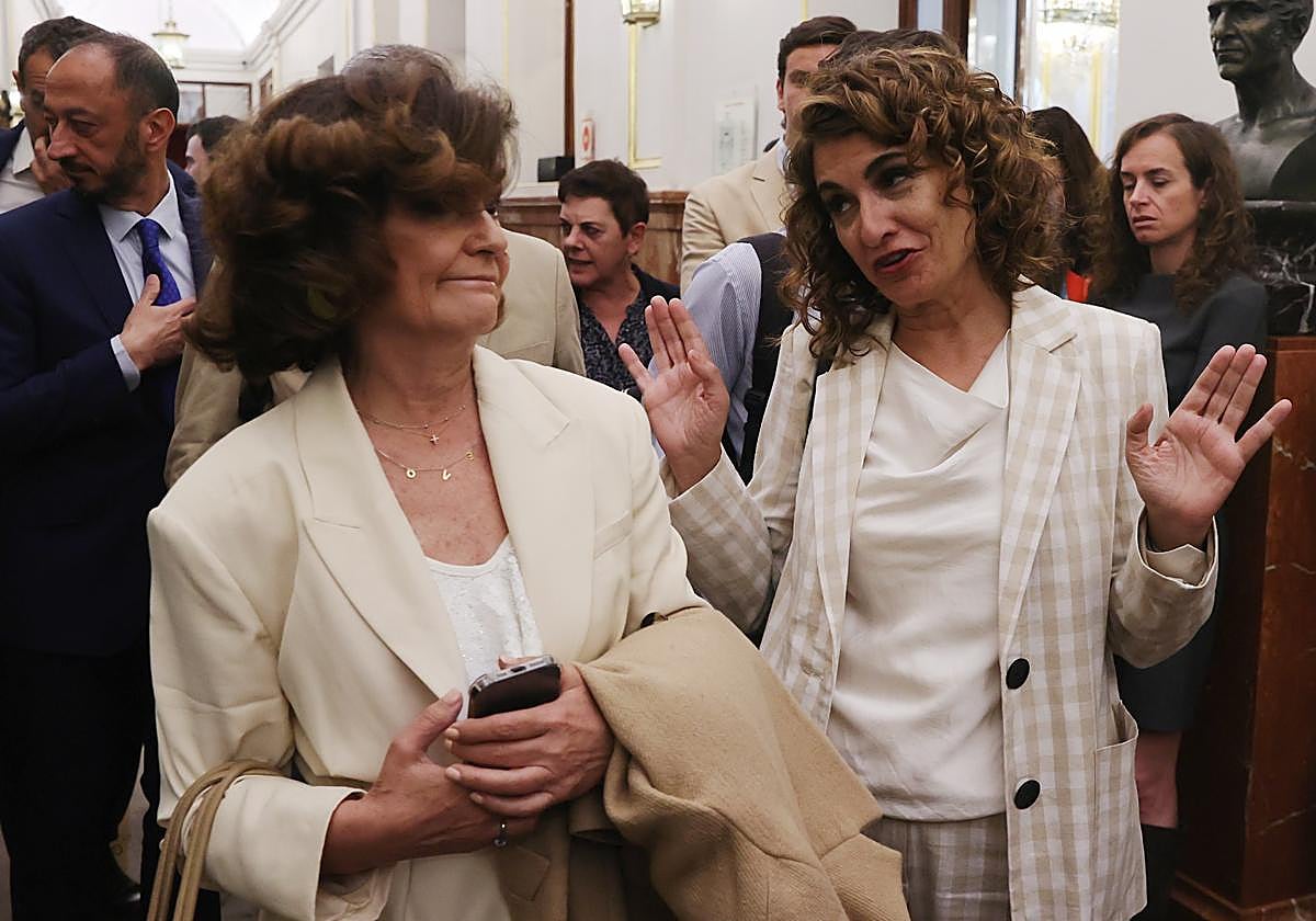 Carmen Calvo en el Congreso, en abril del pasado año