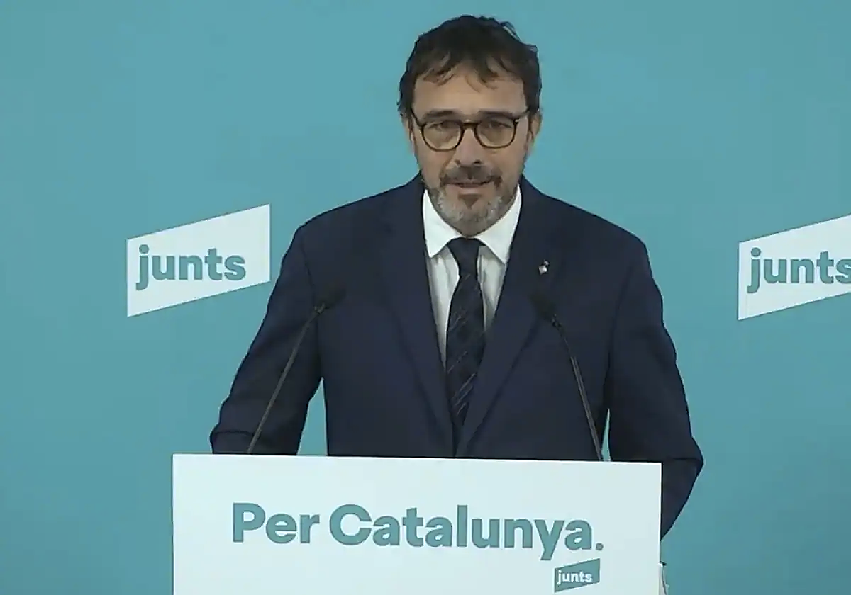 Josep Rius, portavoz de Junts, durante una rueda de prensa tras la reunión de la dirección del partido en diciembre