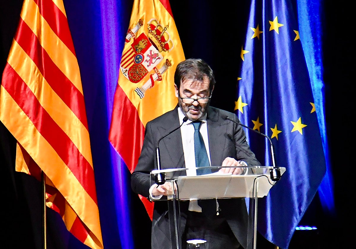 Vicente Guilarte, durante la entrega de despachos a los nuevos jueces en Barcelona