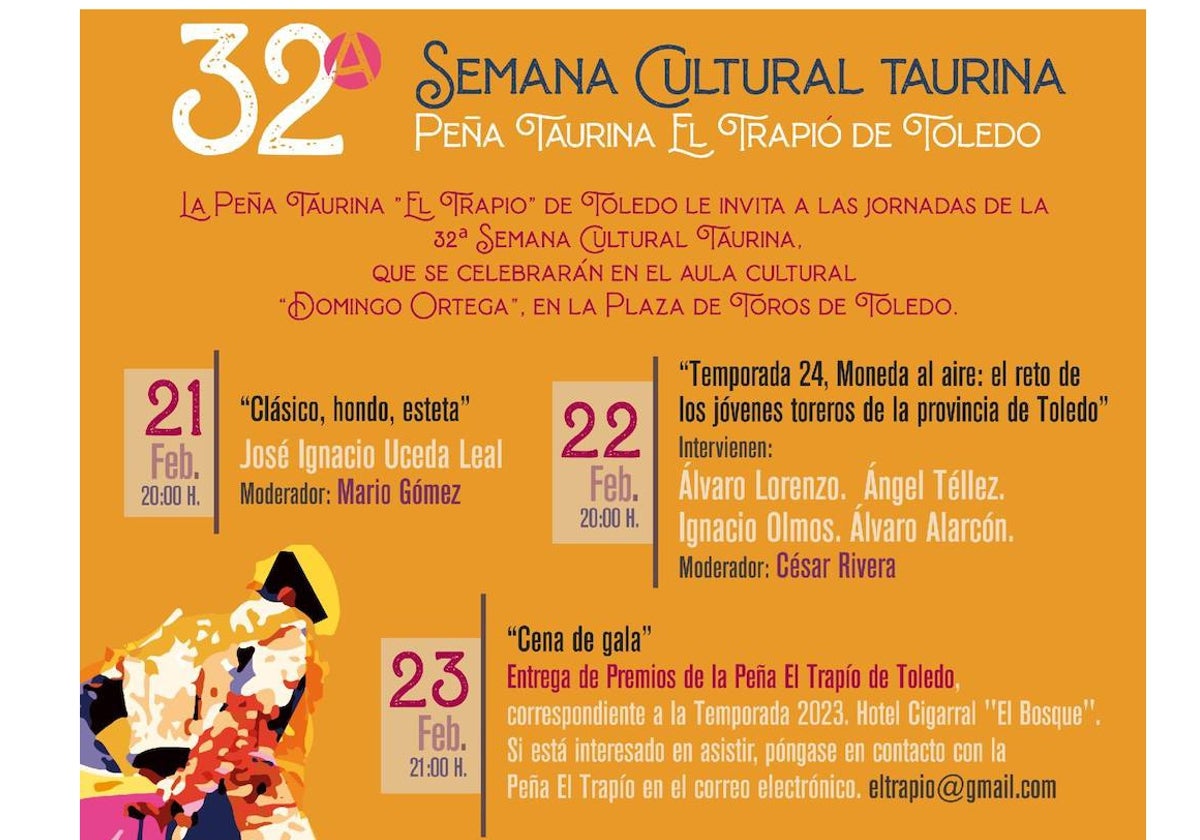 Cartel de la 32º Semana Cultural de la peña taurina 'El Trapío'