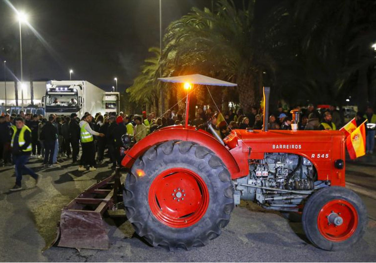 Protesta de agricultores hace unos días en la provincia de Alicante.