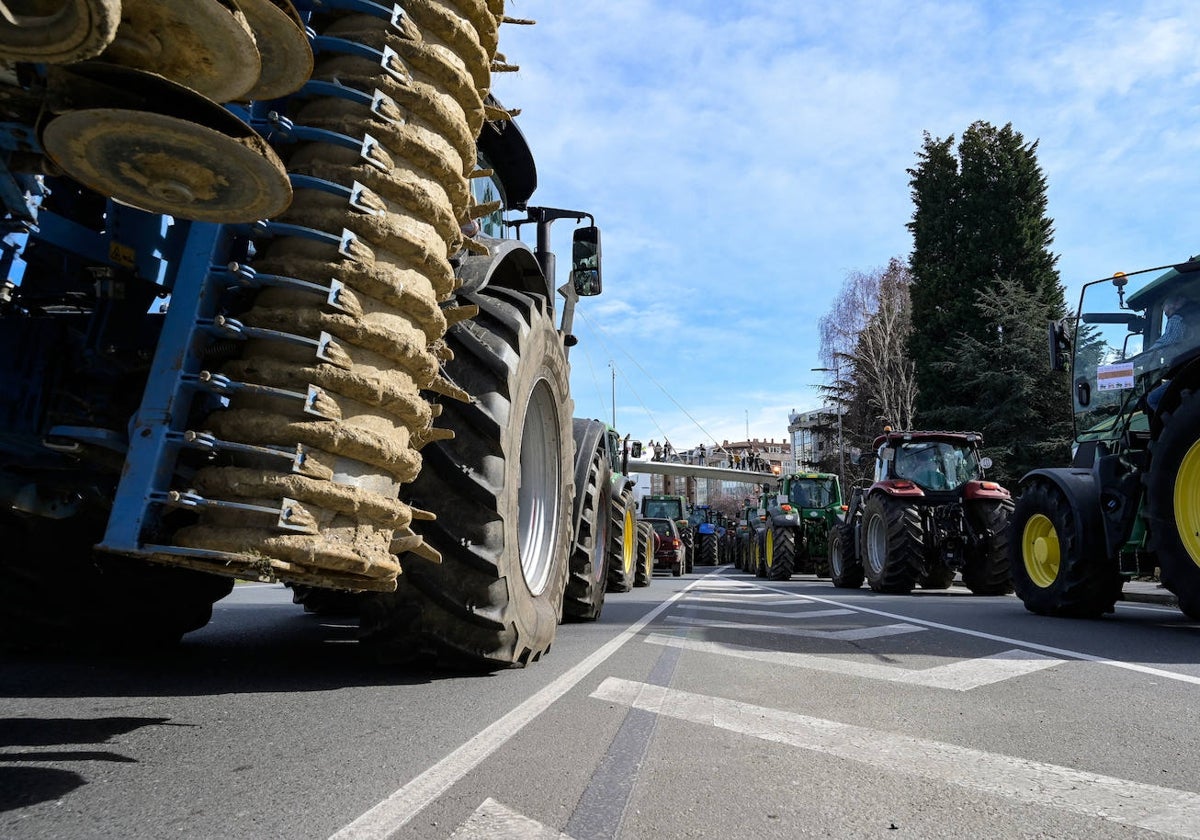 Imagen de la tractorada celebrada este martes en Orense