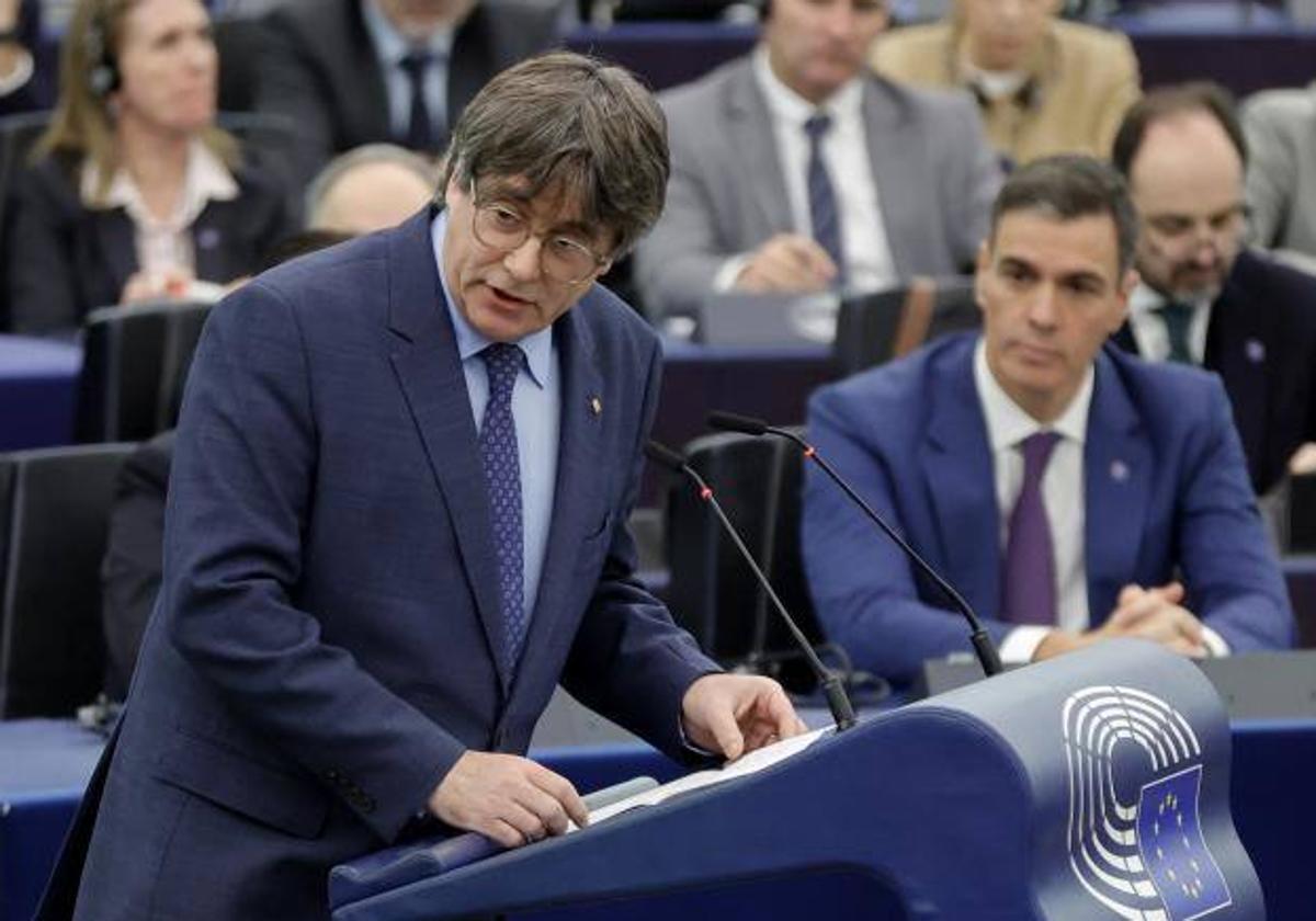 El prófugo de la Justica Carles Puigdemont en el Parlamento Europeo