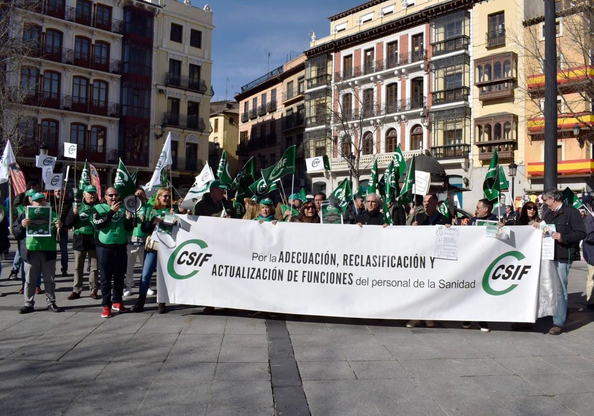 CSIF protesta en Toledo por el «deterioro» de las condiciones laborales en la saniadad