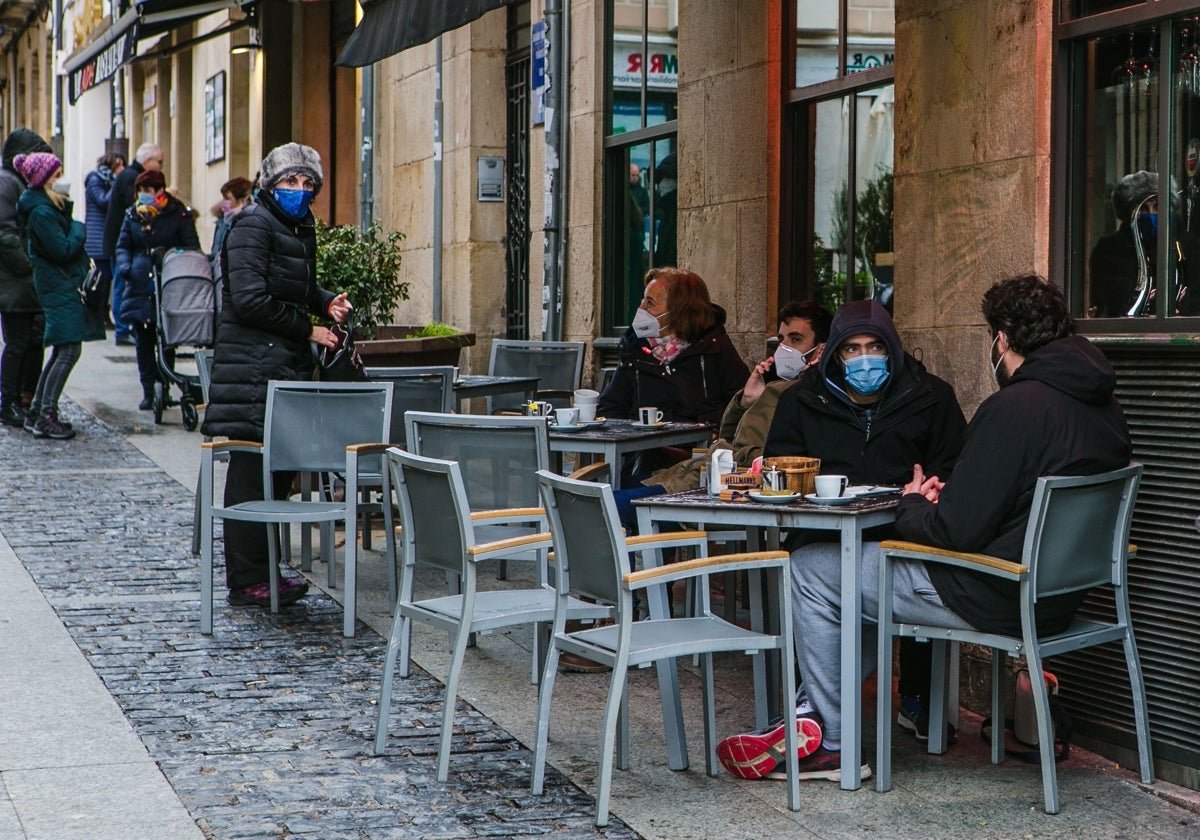 La terraza de un establecimiento hostelero, durante la pandemia