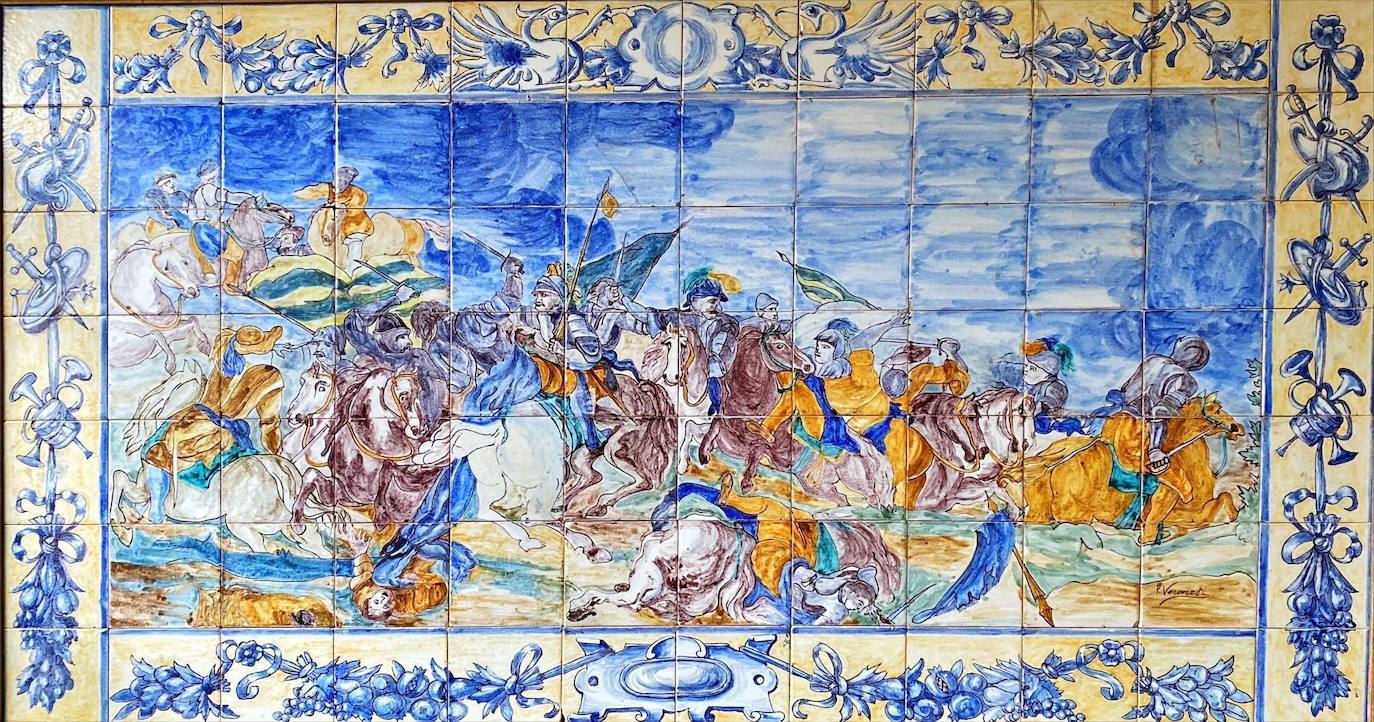 Azulejo obra de Pura Veronesi. Toledo, colección familiar. Medidas: 1,05 x1,80 metros