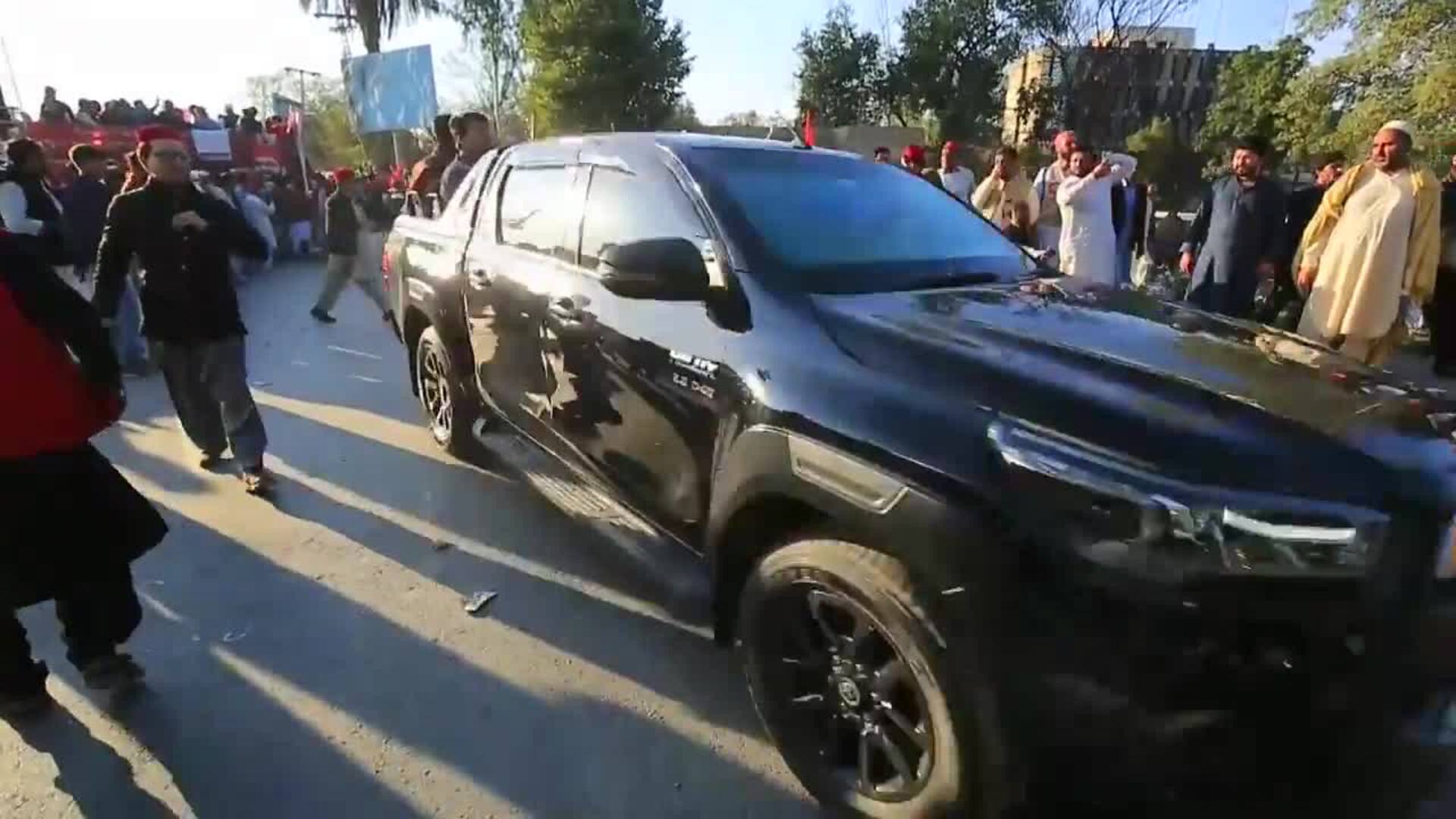 Simpatizantes del partido pakistaní ANP protestan contra el presunto