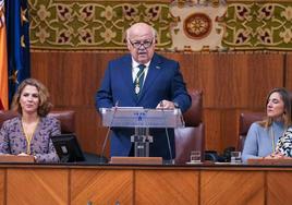 El presidente del Parlamento de Andalucía pide «defender sin titubeos» la Constitución y poner fin al «agravio» de la financiación
