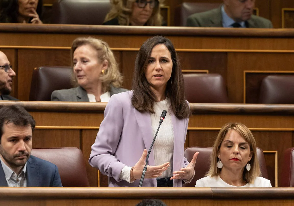 Ione Belarra, durante su intervención hoy en el Congreso de los diputados