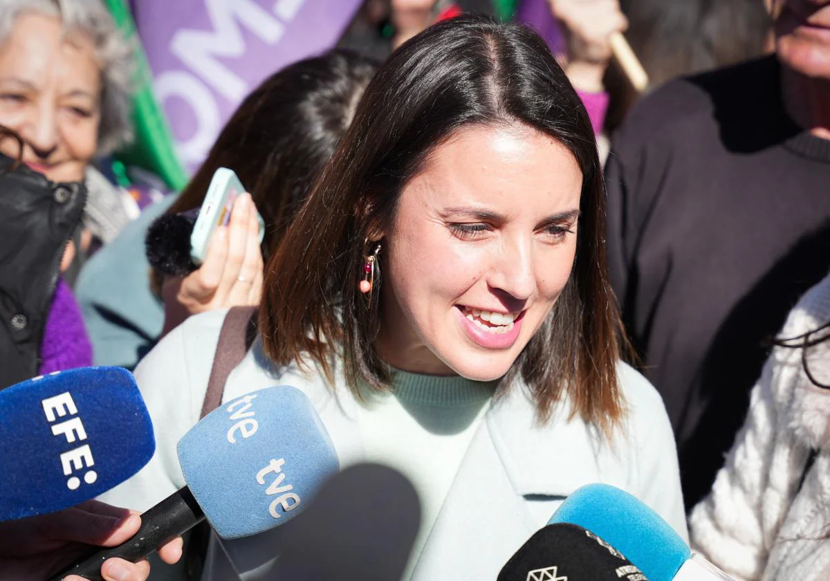 Irene Montero en la manifestación convocada por la Plataforma 28F