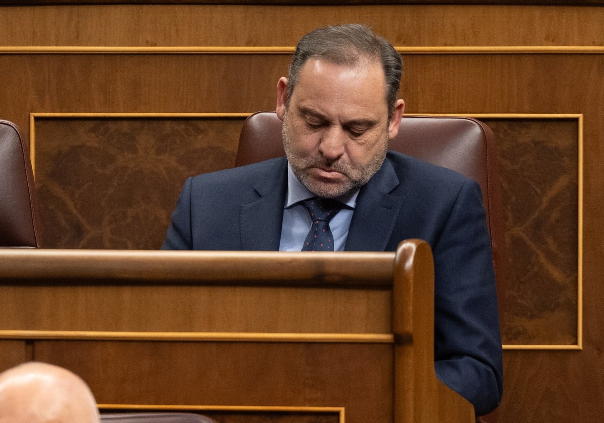 José Luis Ábalos la semana pasada en su anterior escaño en el Congreso