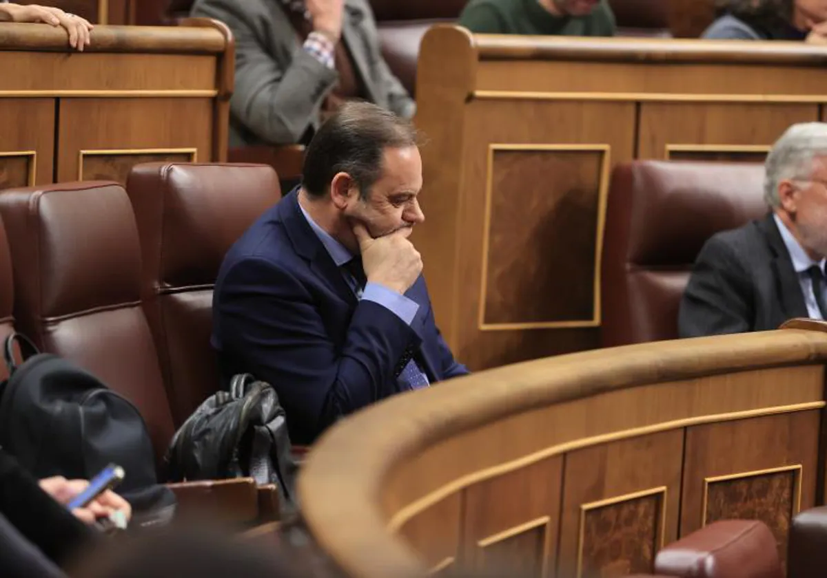 El exministro de Transportes, José Luis Ábalos, en el Congreso de los Diputados