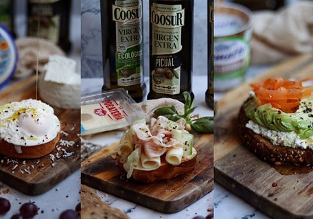 Cinco deliciosas tostadas con queso y aceite de oliva para desayunar con lo mejor de nuestra tierra