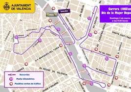 Calles cortadas en Valencia y recorrido de la Carrera de la Mujer el domingo 3 de marzo
