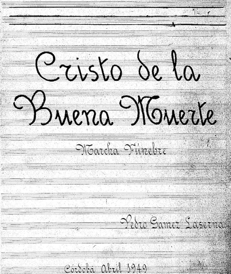 Partitura autógrafa de 'Cristo de la Buena Muerte', luego retitulada 'Saeta cordobesa'