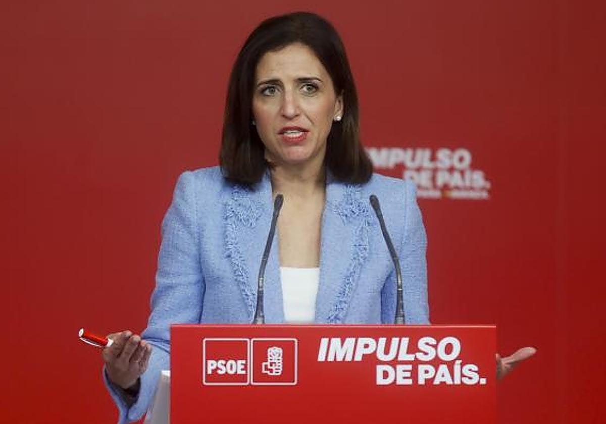 La portavoz del PSOE, Esther Peña, en Ferraz