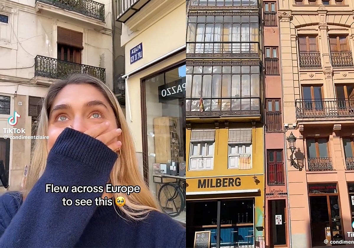 Imagen de la tiktoker estadounidense Condimentclaire en su viaje a Valencia