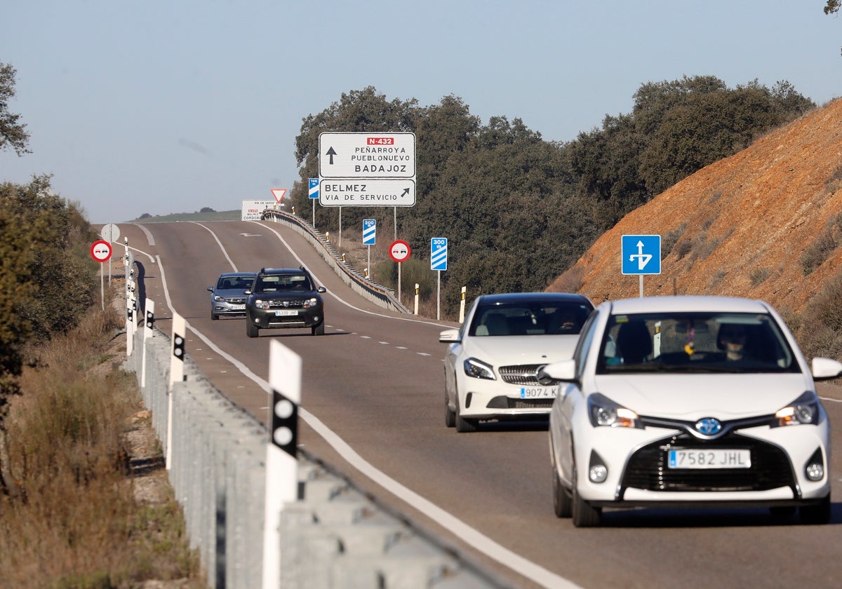 Carretera N-432 a su paso por el Norte de la provincia de Córdoba