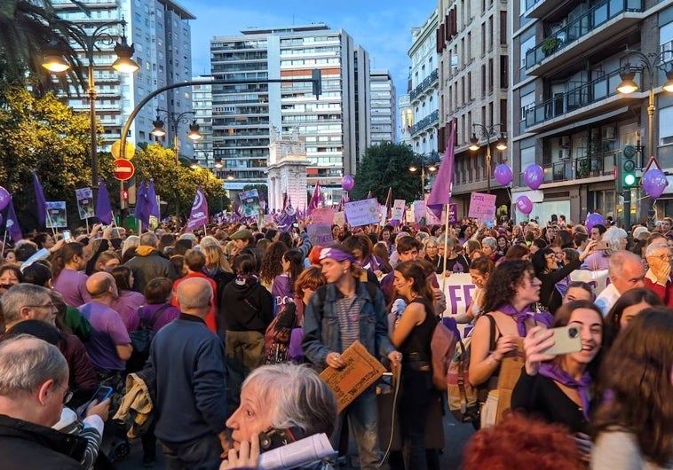 Imagen de archivo de la manifestación del 8M en Valencia