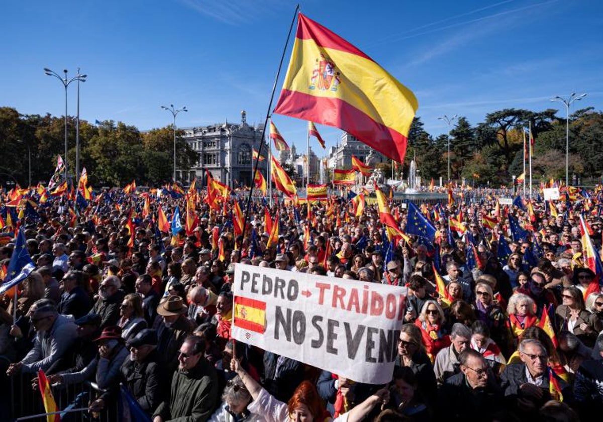 Manifestación el pasado 18 de noviembre contra la amnistía en Cibeles