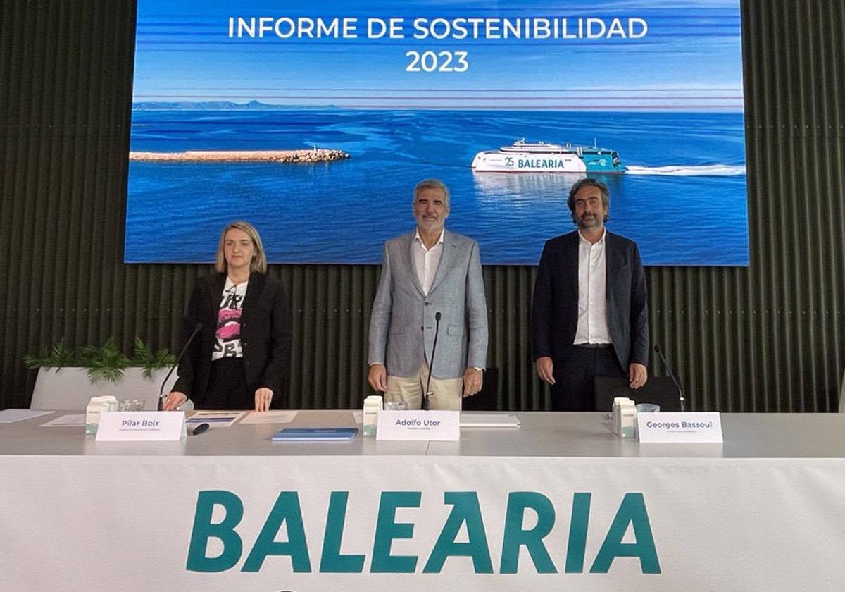 Imagen de la presentación del informe de sostenibilidad de Baleària 2023