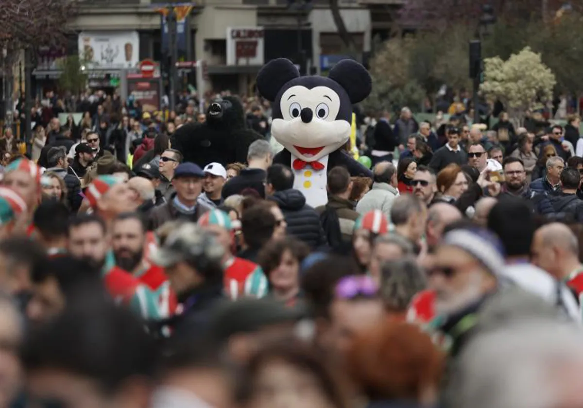 Imagen tomada en el centro de Valencia durante las Fallas 2024