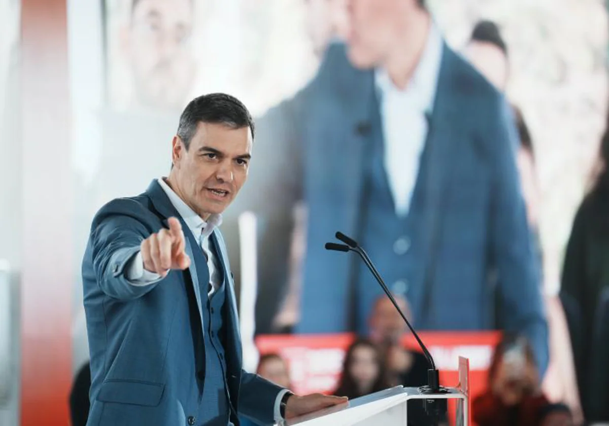 Pedro Sánchez, en un acto del PSOE en Bilbao