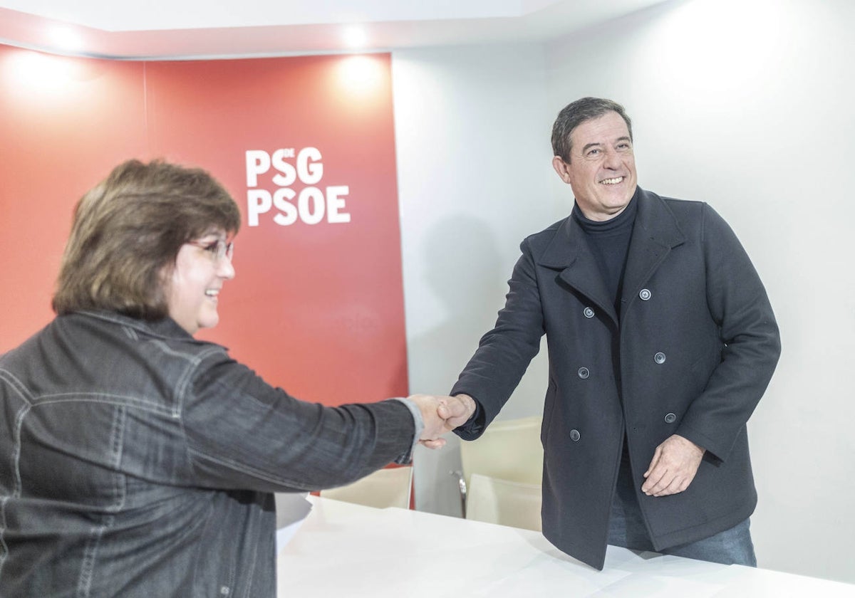 Besteiro este martes en la sede del PSdeG