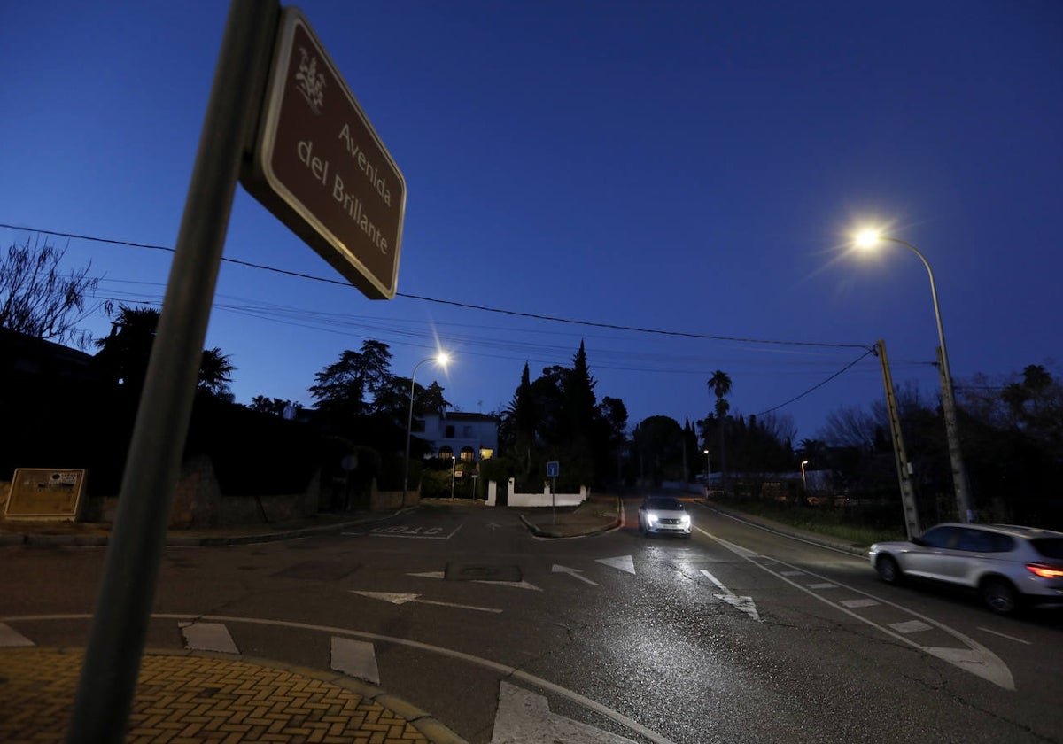 Tramo poco iluminado de la avenida de El Brillante