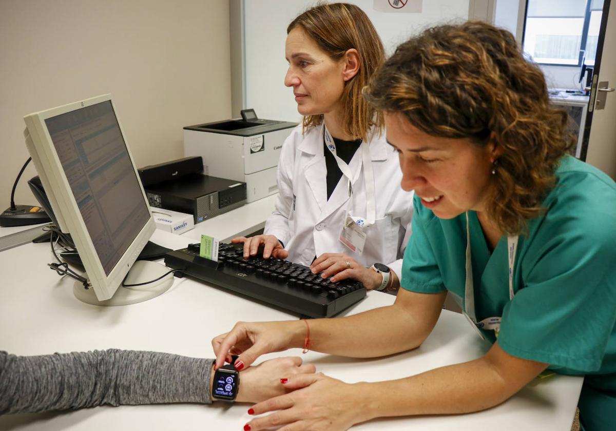 Imagen del reloj inteligente utilizado en el Hospital La Fe de Valencia