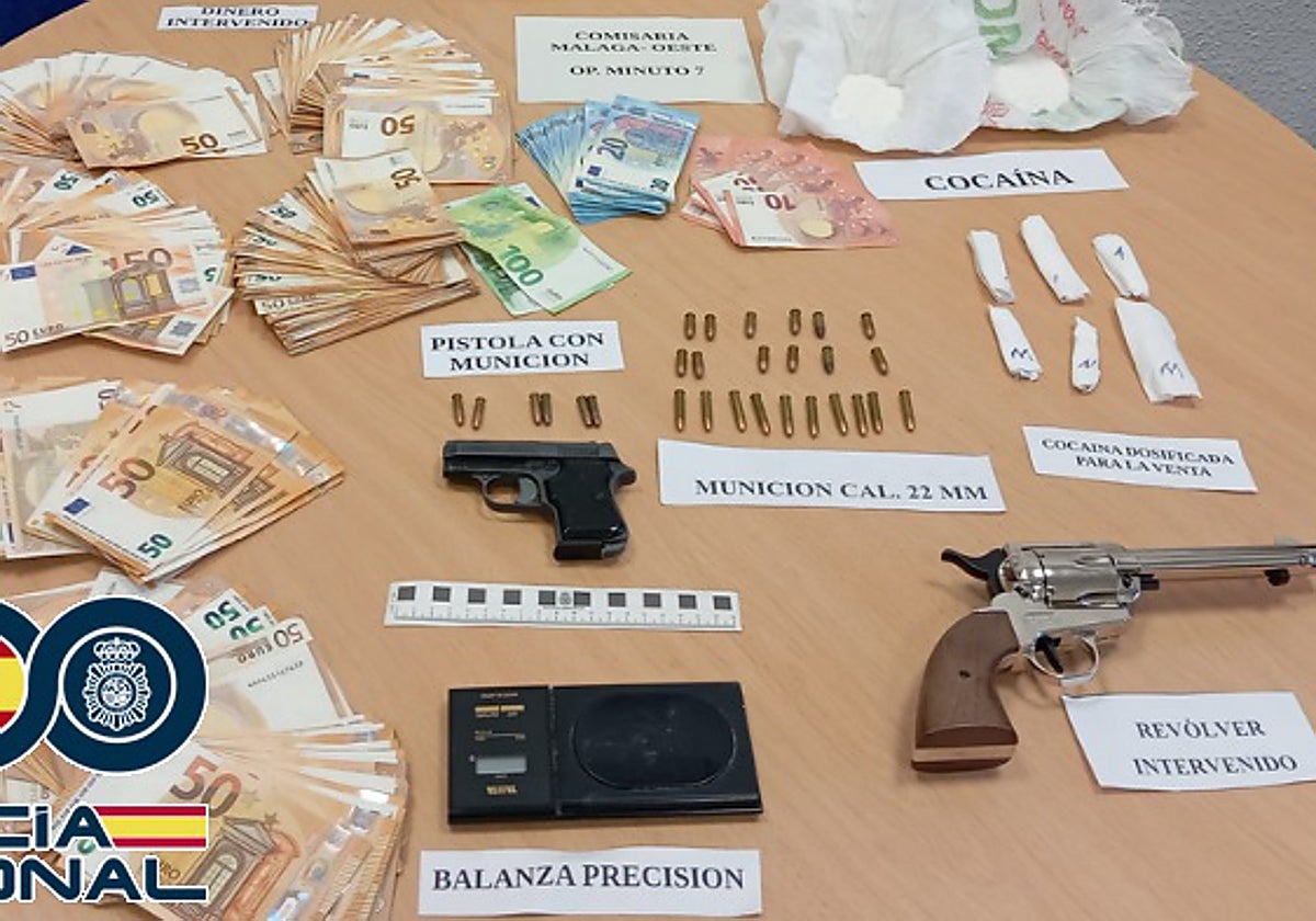 Parte del material incautado de Málaga