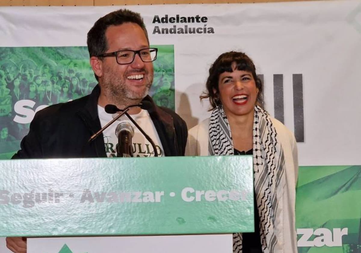 José Ignacio García junto a Teresa Rodríguez, este sábado  en la asamblea nacional de Adelante Andalucía