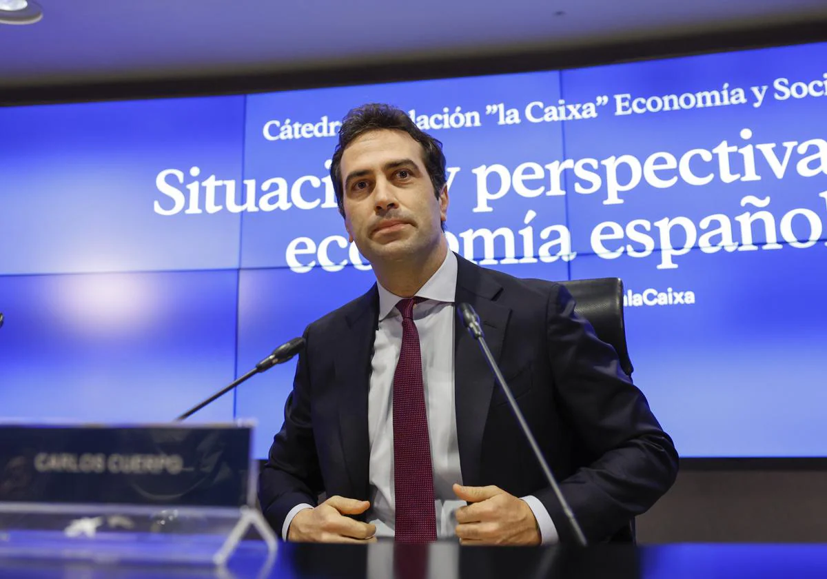 El ministro de Economía, Carlos Cuerpo, durante una conferencia