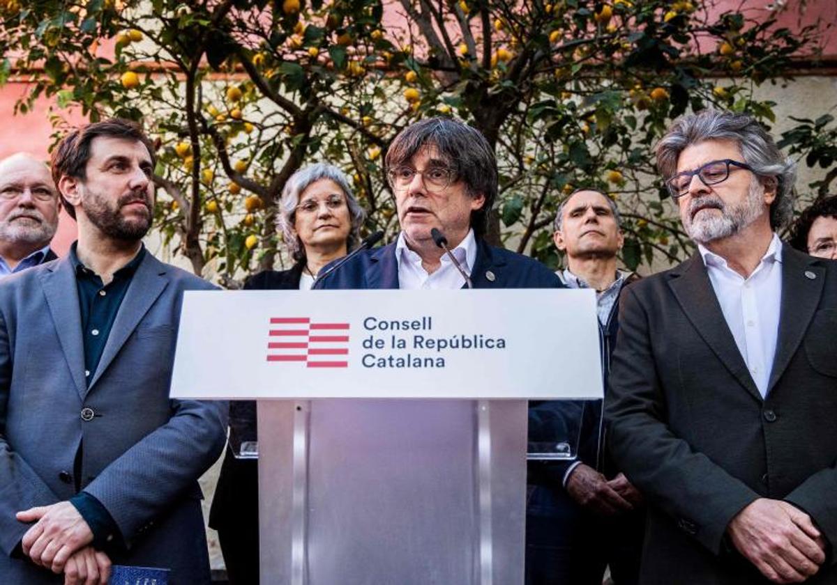 Puigdemont durante una comparecencia en Elna el pasado 1 de marzo