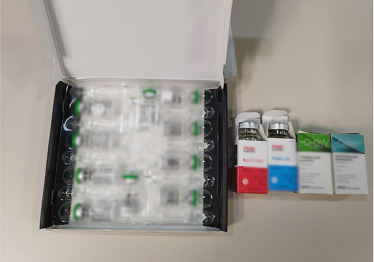 Anabolizantes intervenidos por la Policía Nacional al detenido en Alicante.