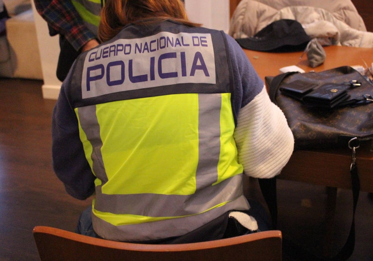 Imagen de una agente de la Policía Nacional tomada durante una operación