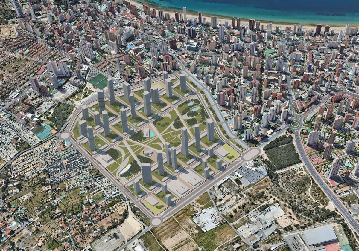 Recreación de Ensanche Levante en Benidorm