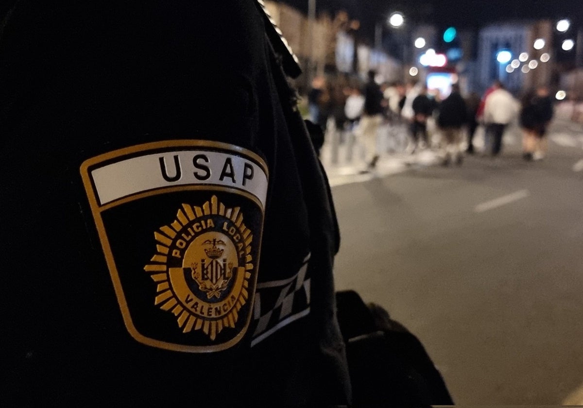 Imagen de archivo de un agente de la patrulla USAP de la Policía Local de Valencia