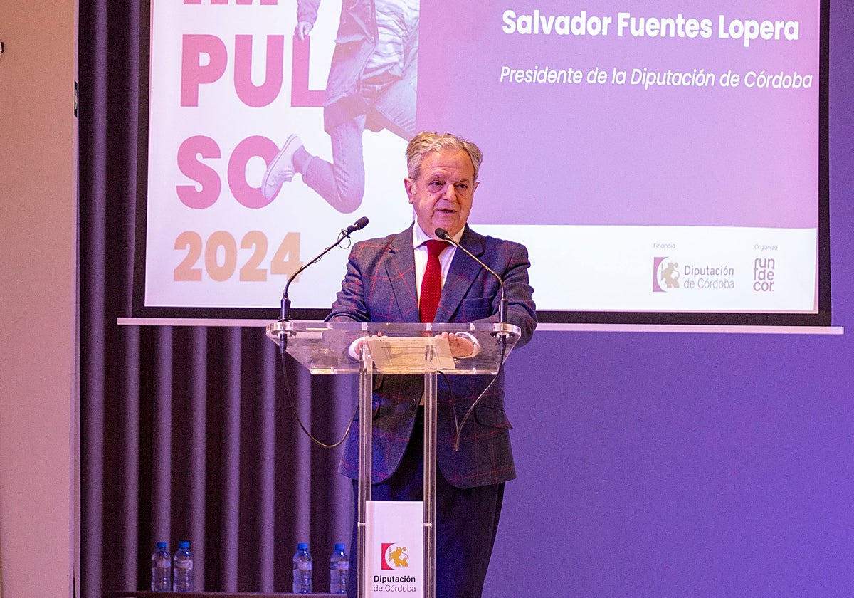 Salvador Fuentes en un congreso de emprendimiento en la Diputación de Córdoba
