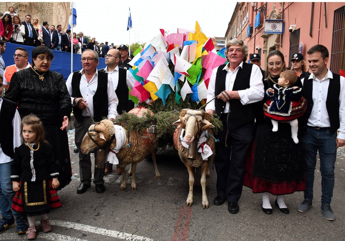 Los tradicionales carneros durante el desfile de Las Mondas