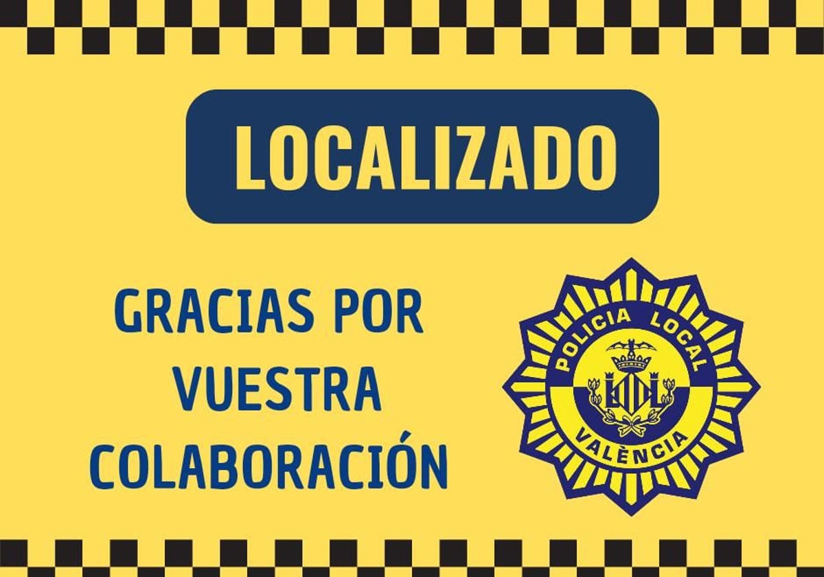 Cartel difundido por la Policía Local de Valencia en sus redes sociales para agradecer la colaboración ciudadana tras este atropello con conductora a la fuga.