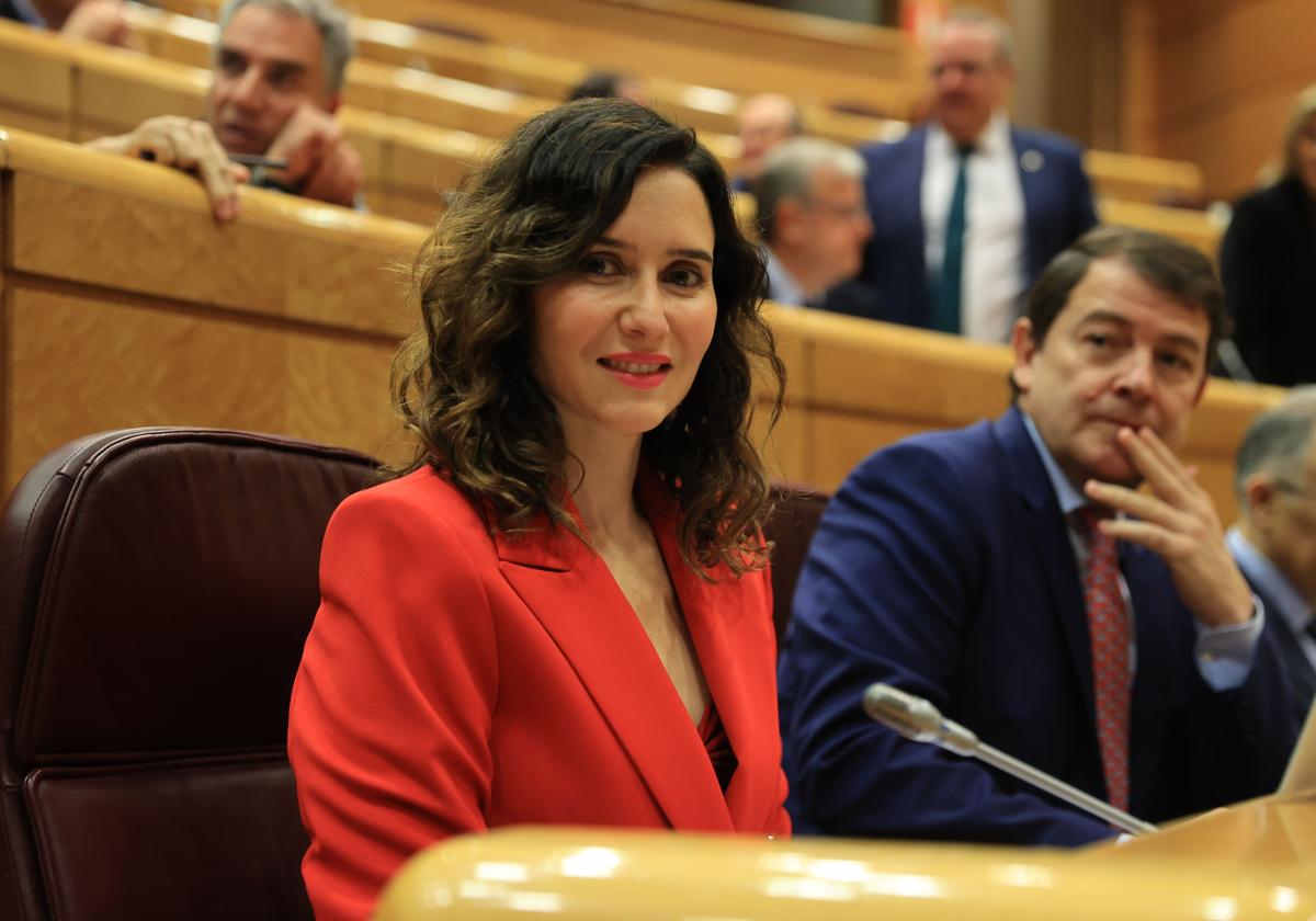 Isabel Díaz Ayuso, junto a Fernández Mañueco, presidente de Castilla y León