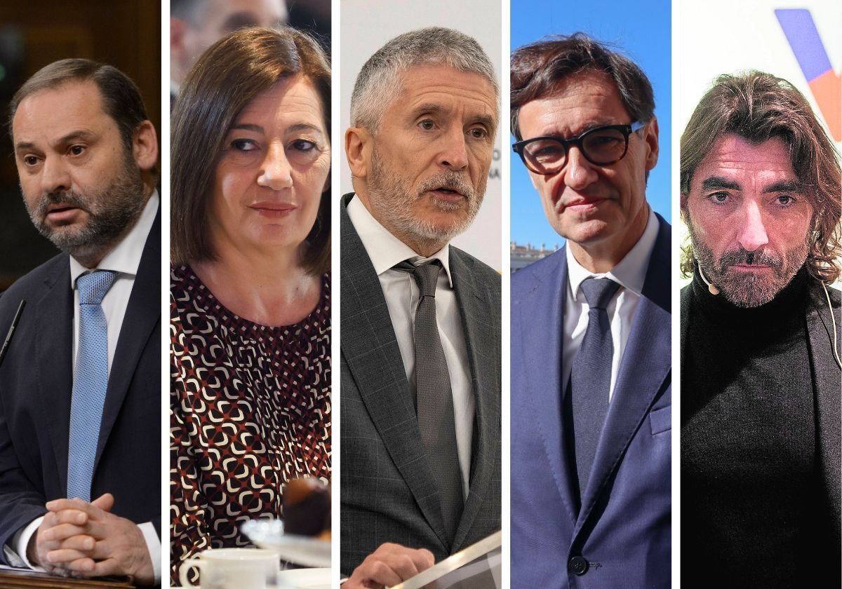 José Luis Ábalos, Francina Armengol, Fernando Grande-Marlaska, Salvador Illa y Javier Hidalgo