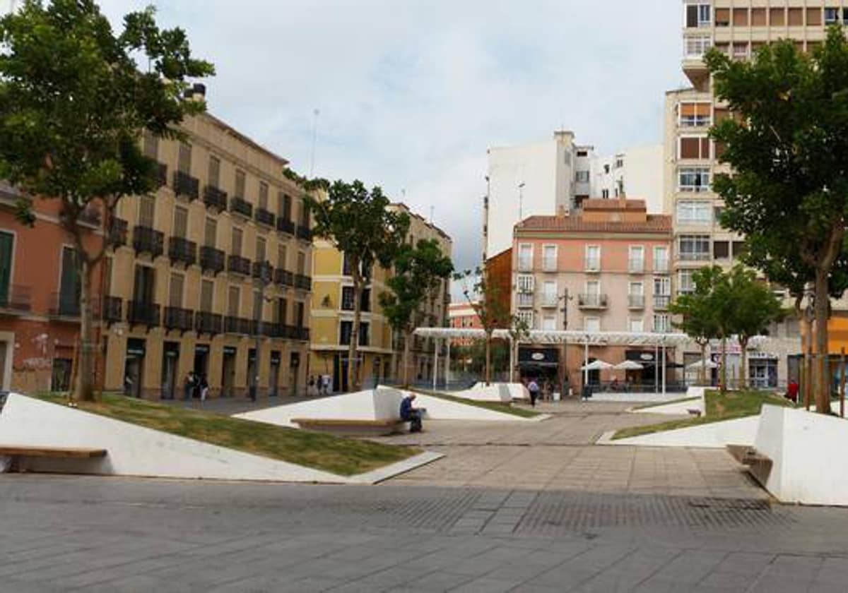 Plaza de Camas en Málaga, donde estaba el apartamento