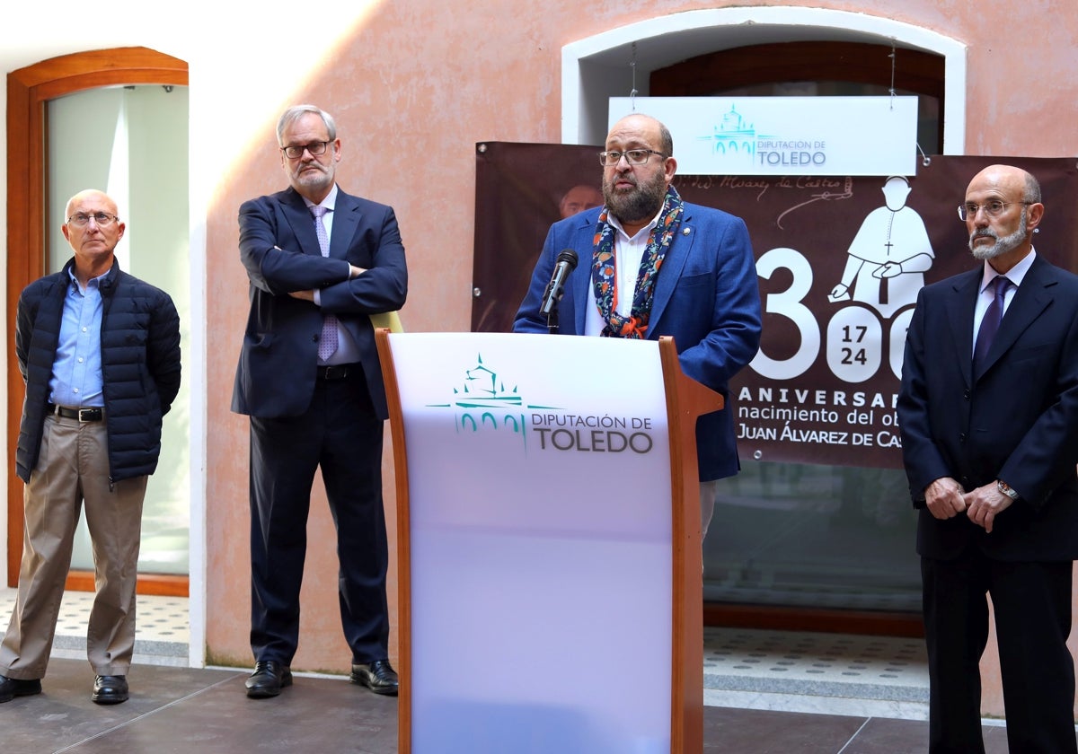 Fermín Fernández, Ismael de la Barba, Tomás Arribas y Miguel Ángel García durante la presentación de los actos