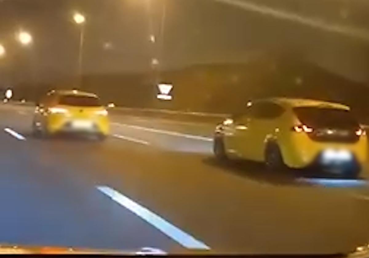 Captura de pantalla de la grabación de las carreras ilegales.