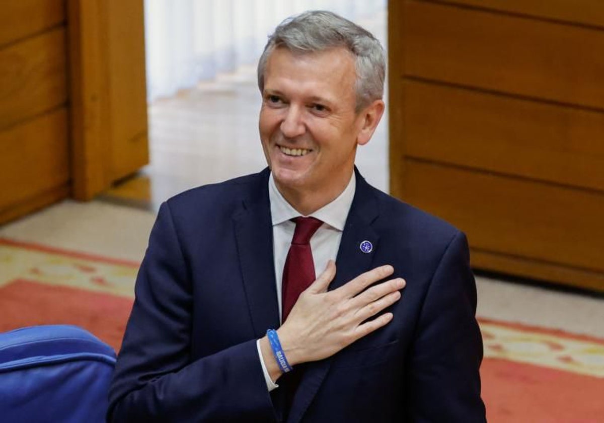 Alfonso Rueda, este jueves tras ser investido presidente de la Xunta en el Parlamento de Galicia