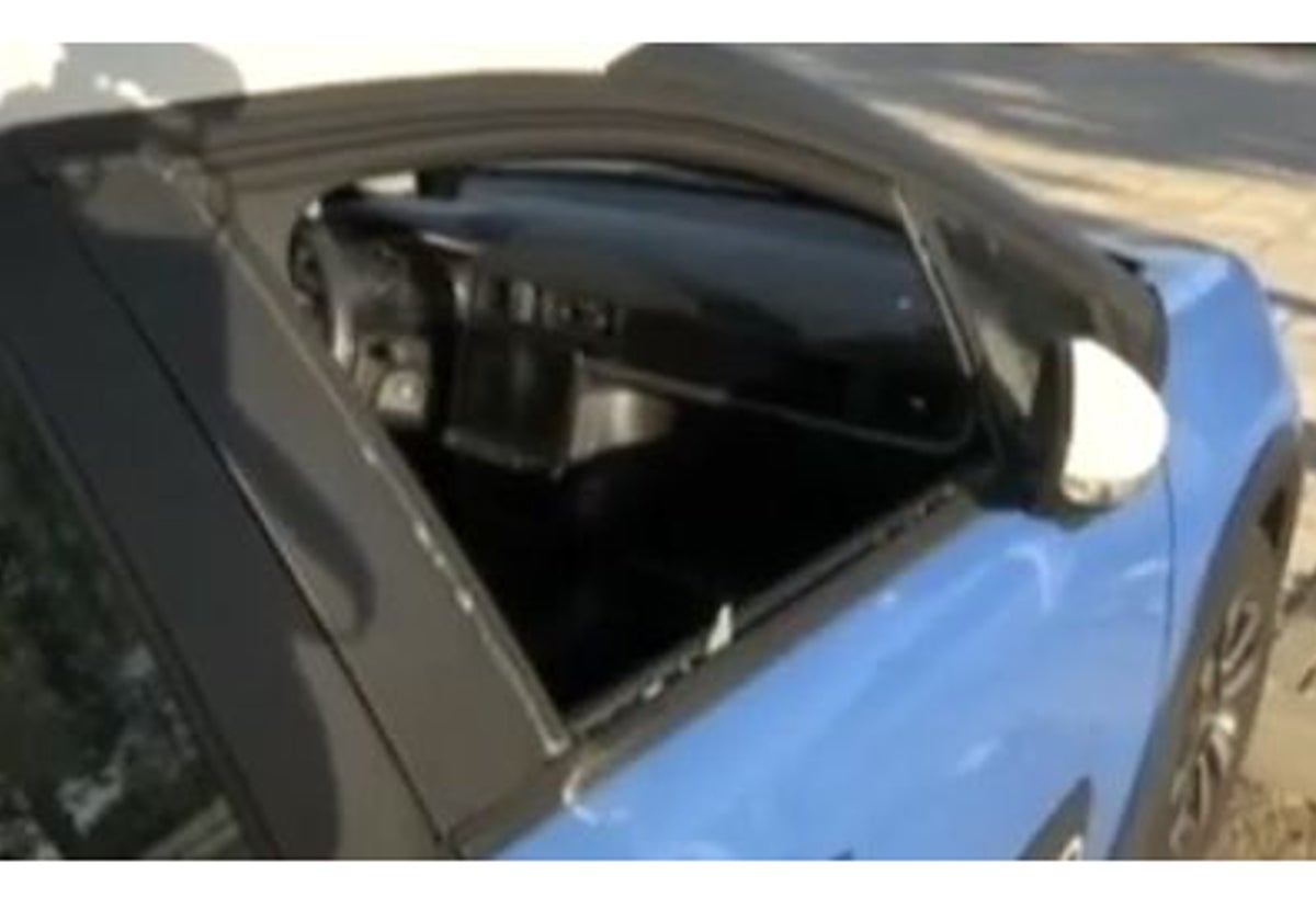 Uno de los coches afectados