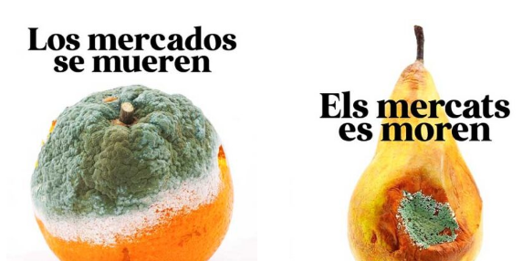 Los mercados piden la retirada de una campaña financiada por el Gobierno por mostrar imágenes de frutas podridas